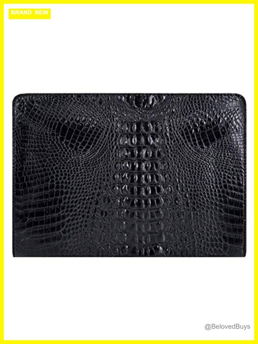 Crocodile Pattern Oversized Envelope Clutch PU Leather Evening Handbag